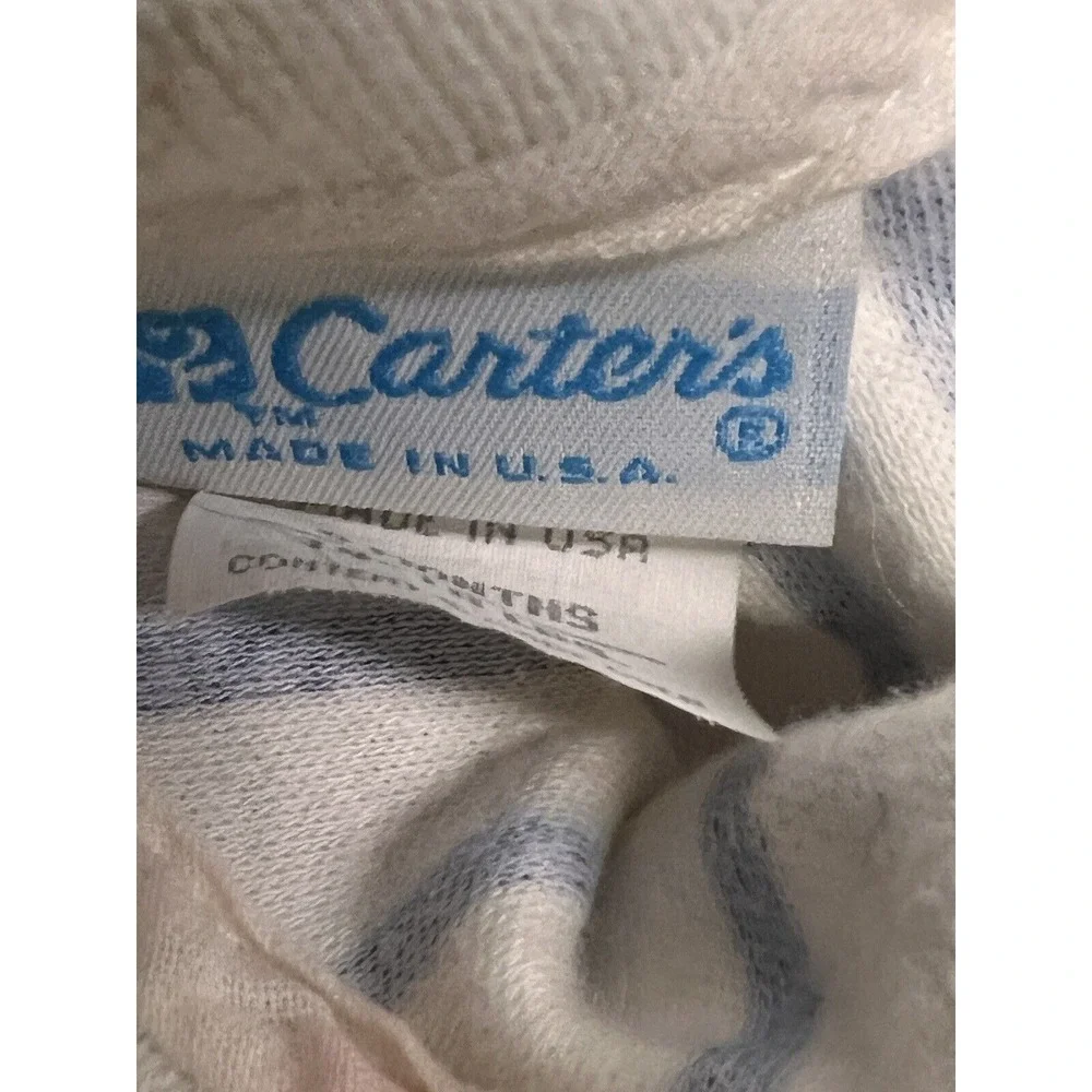 Vintage Carters International Baseball Bears Striped One Piece 6 Months USA Made